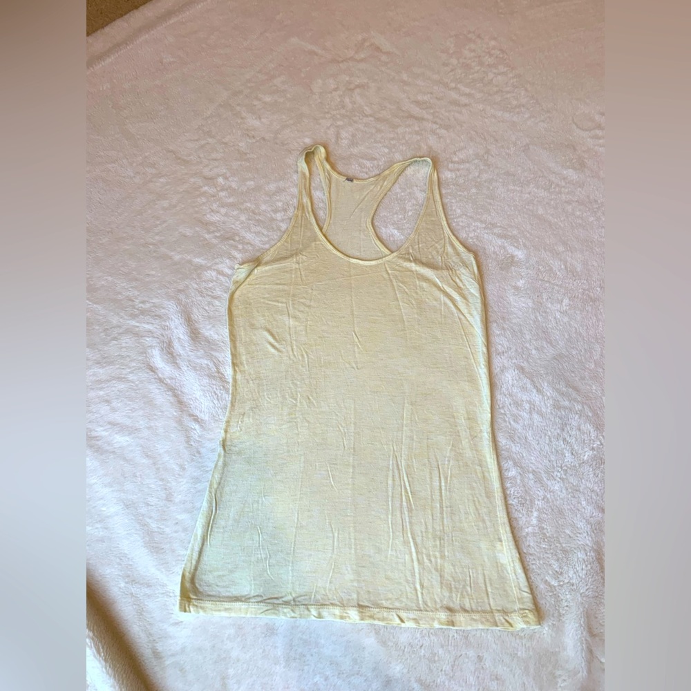 Racerback Activewear Tank • Soft Yellow • Women’s M • Lightweight Cotton